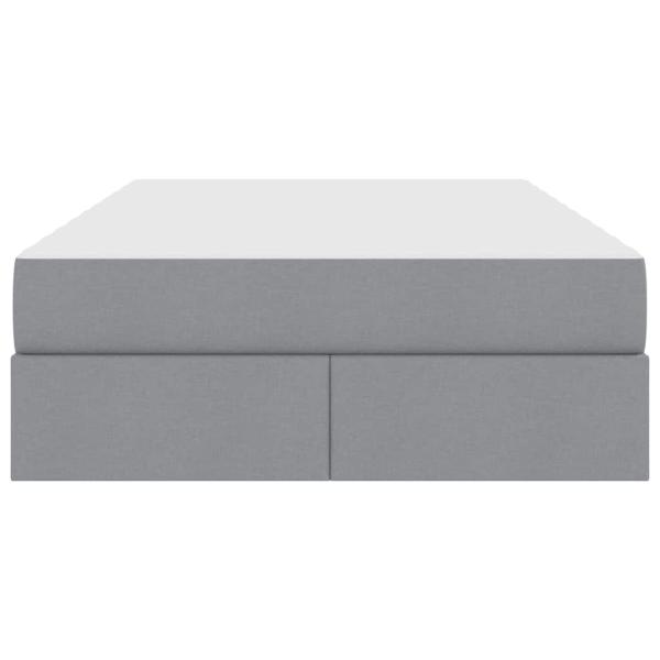 Aufbewahrungsbett mit Matratze Hellgrau 120 x 200 cm Polyester