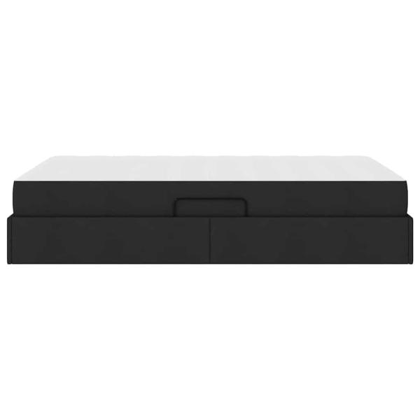 Aufbewahrungsbett mit Matratze Schwarz 120 x 200 cm Polyester