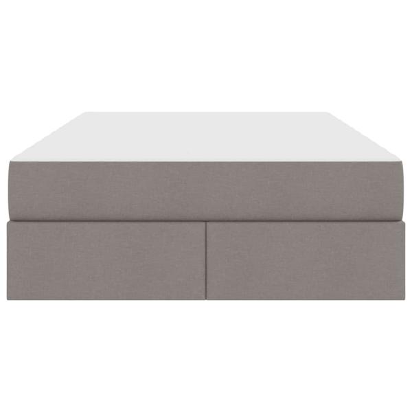 Aufbewahrungsbett mit Matratze Taupe 120 x 200 cm Polyester