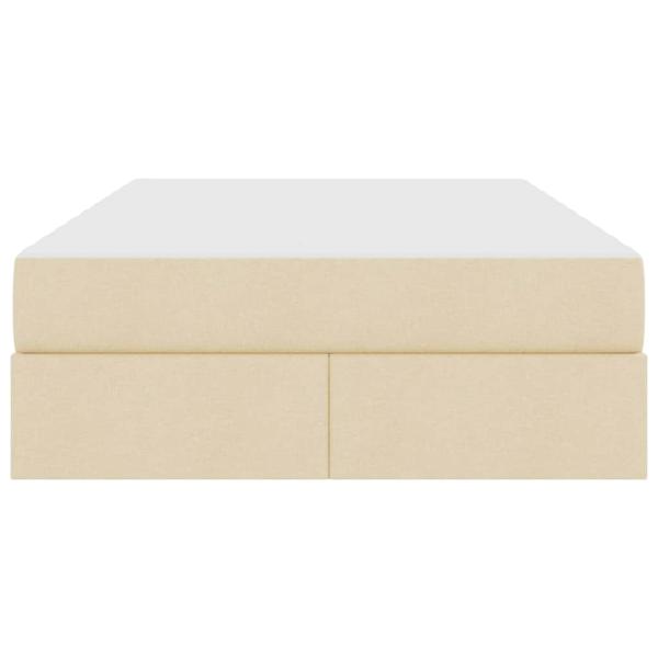 Aufbewahrungsbett mit Matratze Creme 120 x 200 cm Polyester