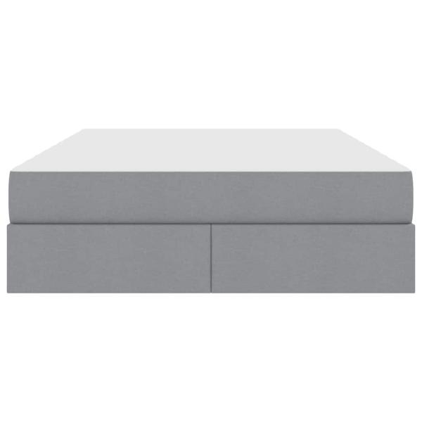 ARDEBO.de - Aufbewahrungsbett mit Matratze Hellgrau 140 x 200 cm Polyester