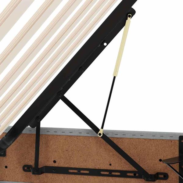 Aufbewahrungsbett mit Matratze Hellgrau 140 x 200 cm Polyester