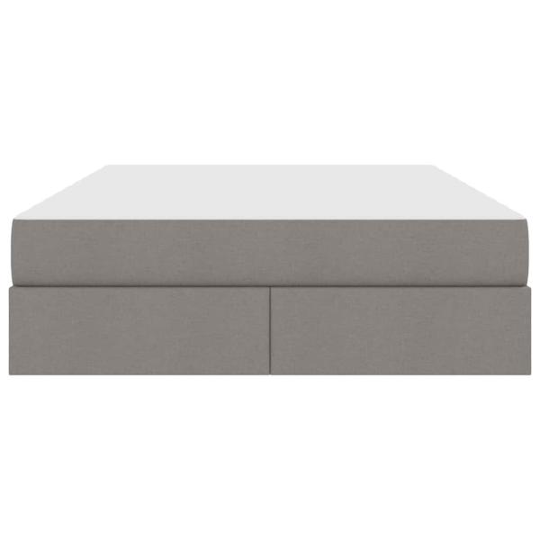 Aufbewahrungsbett mit Matratze Taupe 140 x 200 cm Polyester