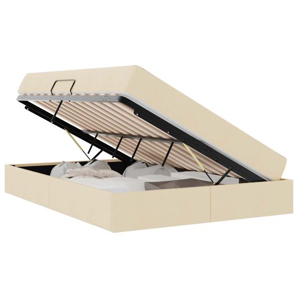 Aufbewahrungsbett mit Matratze Creme 140 x 200 cm Polyester