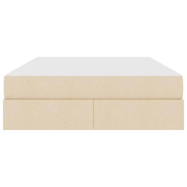Aufbewahrungsbett mit Matratze Creme 140 x 200 cm Polyester