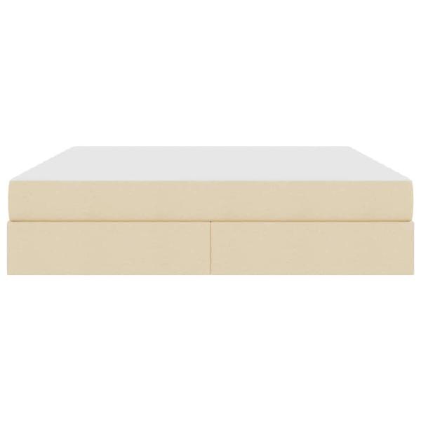 Aufbewahrungsbett mit Matratze Creme 160 x 200 cm Polyester