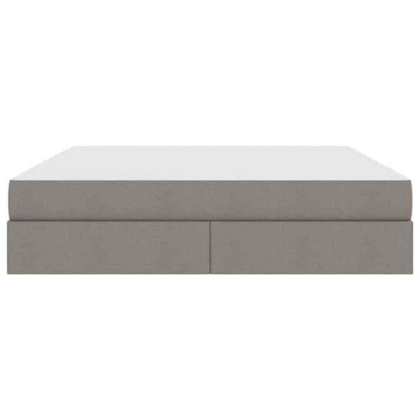 Aufbewahrungsbett mit Matratze Taupe 180 x 200 cm Polyester