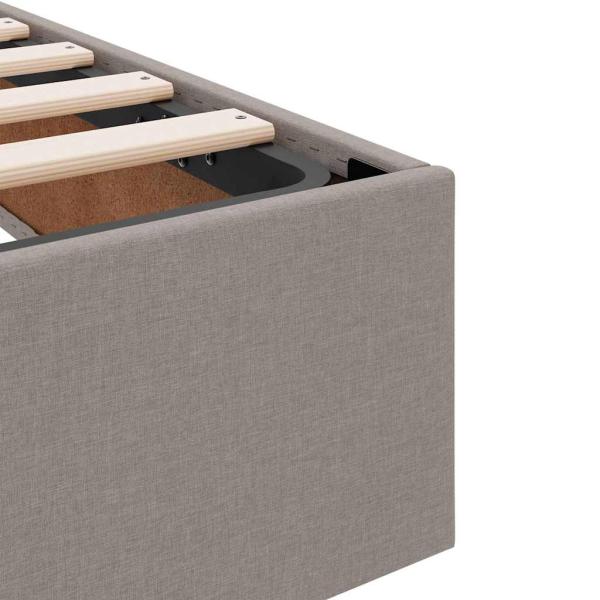 Aufbewahrungsbett mit Matratze Taupe 180 x 200 cm Polyester