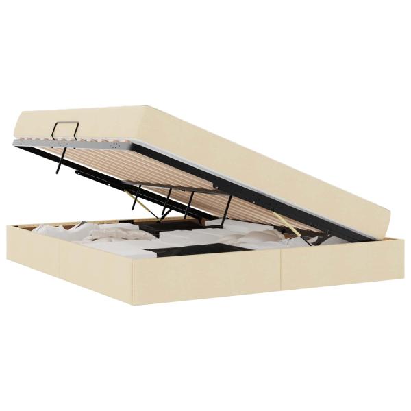 Aufbewahrungsbett mit Matratze Creme 180 x 200 cm Polyester