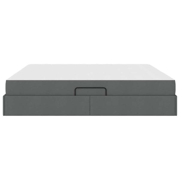 Aufbewahrungsbett mit Matratze Dunkelgrau 200 x 200 cm