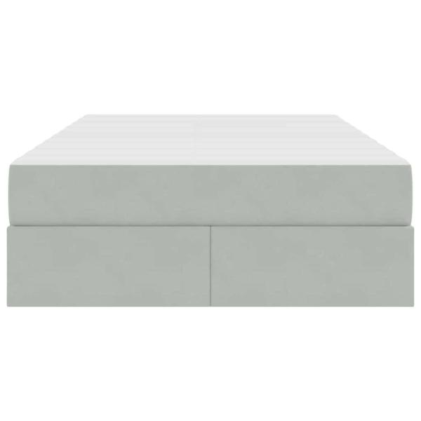 Aufbewahrungsbett mit Matratze Hellgrau 120 x 200 cm Samt