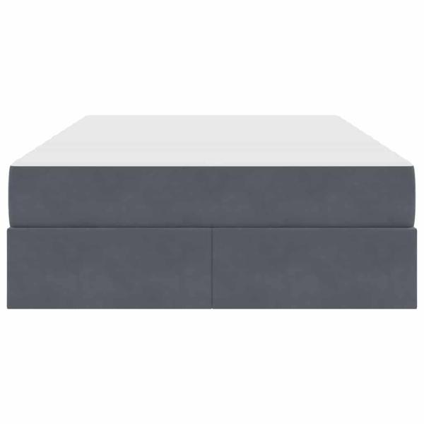 Aufbewahrungsbett mit Matratze Dunkelgrau 120 x 200 cm Samt