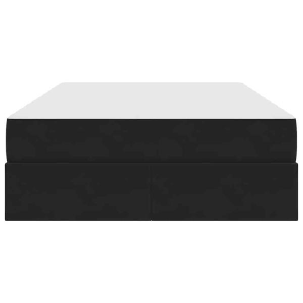 Aufbewahrungsbett mit Matratze Schwarz 120 x 200 cm Samt