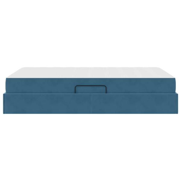 ARDEBO.de - Aufbewahrungsbett mit Matratze Dunkelblau 120 x 200 cm Samt