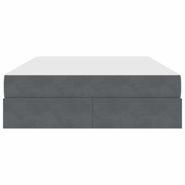 Aufbewahrungsbett mit Matratze Dunkelgrau 140 x 190 cm Samt