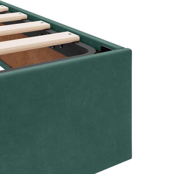 Aufbewahrungsbett mit Matratze Dunkelgrün 140 x 190 cm Samt