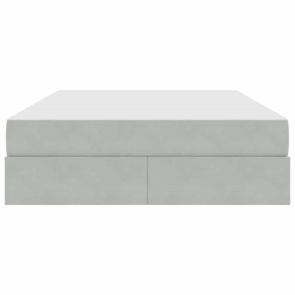 Aufbewahrungsbett mit Matratze Hellgrau 140 x 200 cm Samt