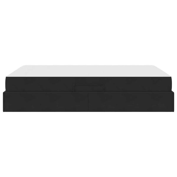 Aufbewahrungsbett mit Matratze Schwarz 140 x 200 cm Samt