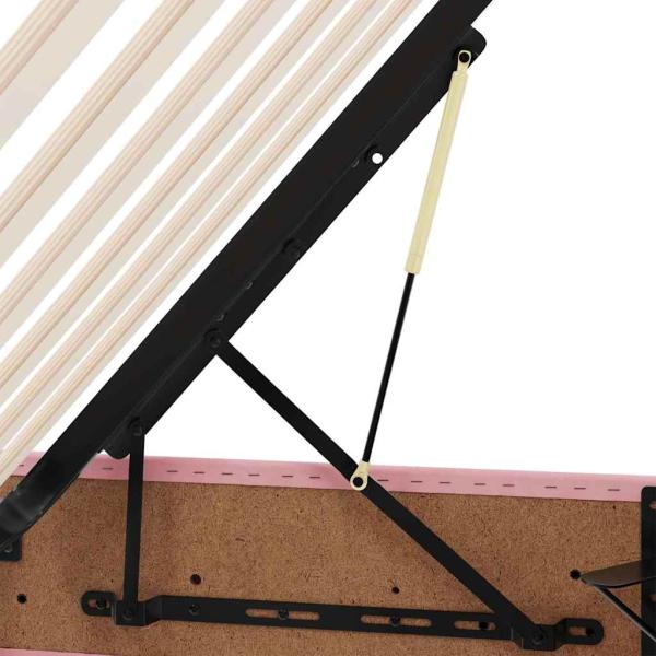 Aufbewahrungsbett mit Matratze Rosa 200 x 200 cm Samt