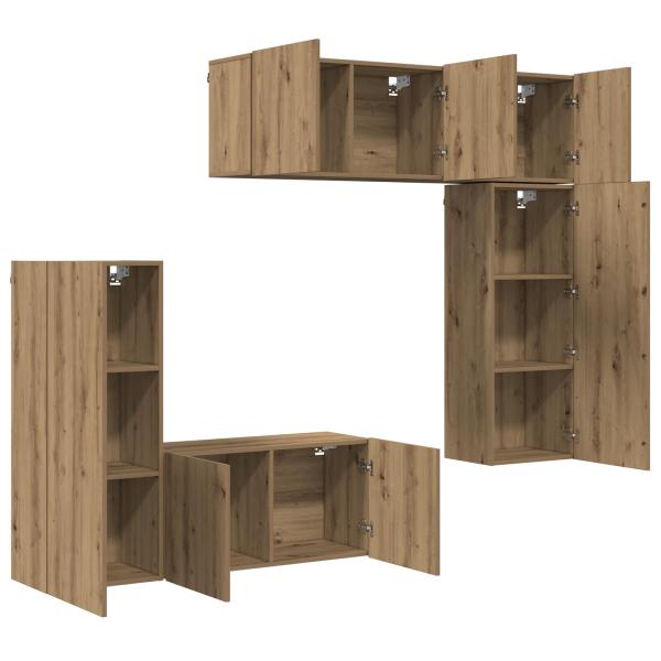 TV-Wandmöbel 5 Stk. Artisan-Eiche Holzwerkstoff