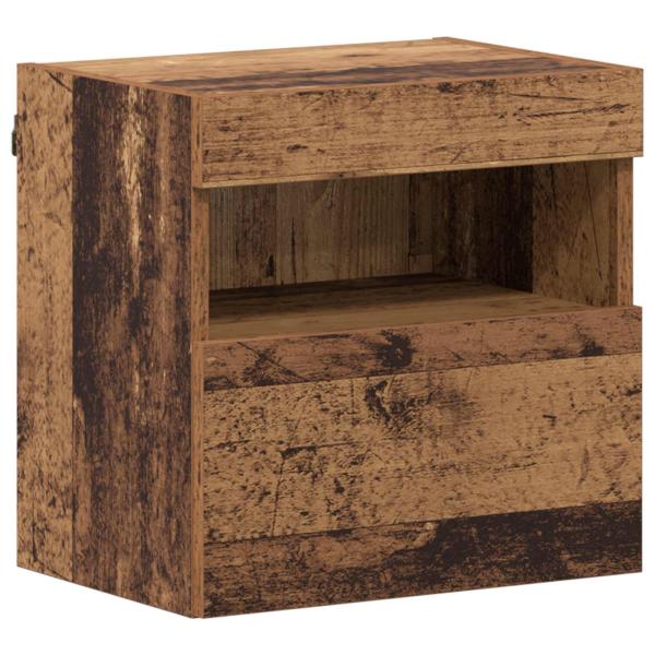 TV-Schränk mit LED-Lichtleisten 7 pcs Altholz Holzwerkstoff