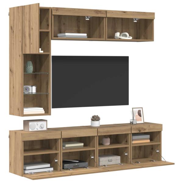 TV-Schränk Wandmontiert 7 pcs Artisan-Eiche Holzwerkstoff