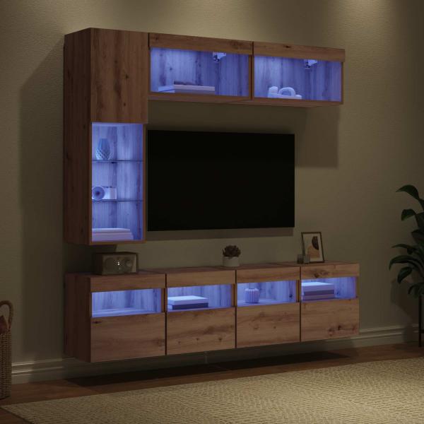 TV-Schränk Wandmontiert 7 pcs Artisan-Eiche Holzwerkstoff