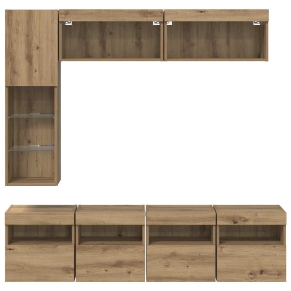 TV-Schränk Wandmontiert 7 pcs Artisan-Eiche Holzwerkstoff