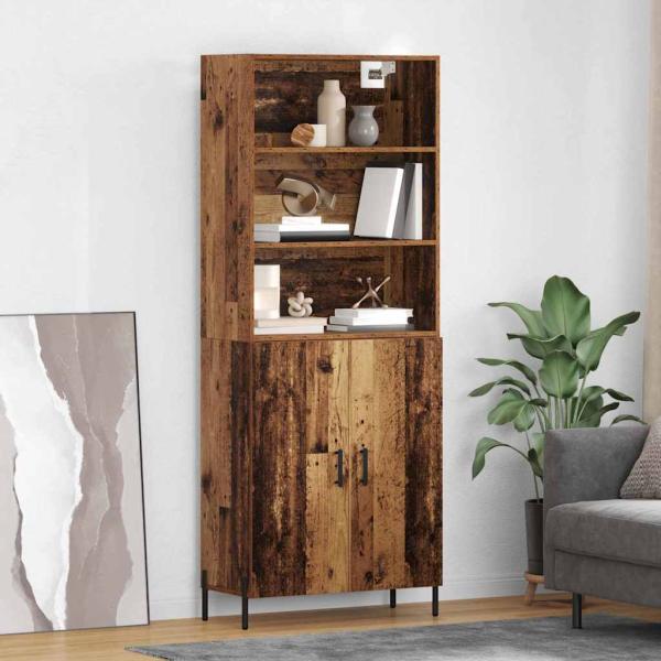 ARDEBO.de - Highboard Altholz 69,5 x 32,5 x 180 cm Holzwerkstoff