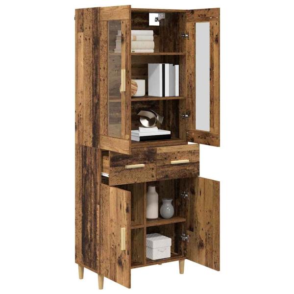 Highboard Altholz 69,5 x 34 x 180 cm Holzwerkstoff