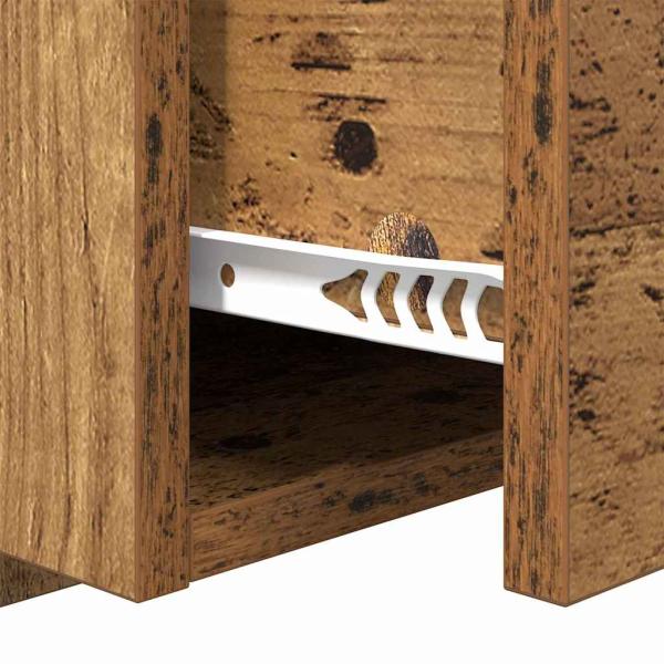 Kopfteil mit Schrank mit Schubladen 3 pcs Altholz Holzwerkstoff