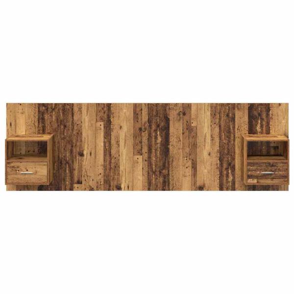 Kopfteil mit Schrank mit Schubladen 3 pcs Altholz Holzwerkstoff