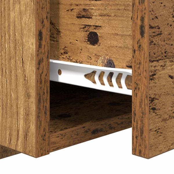 Kopfteil mit Schrank mit Schubladen 3 pcs Altholz Holzwerkstoff