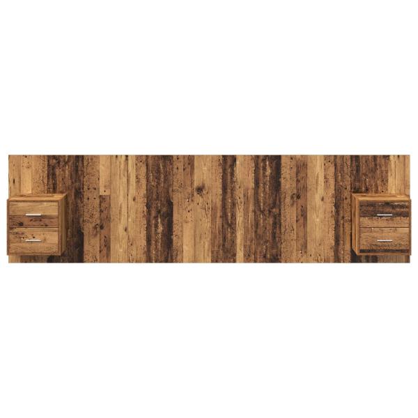 Kopfteil mit Schrank 3 Stk. Altholz Holzwerkstoff