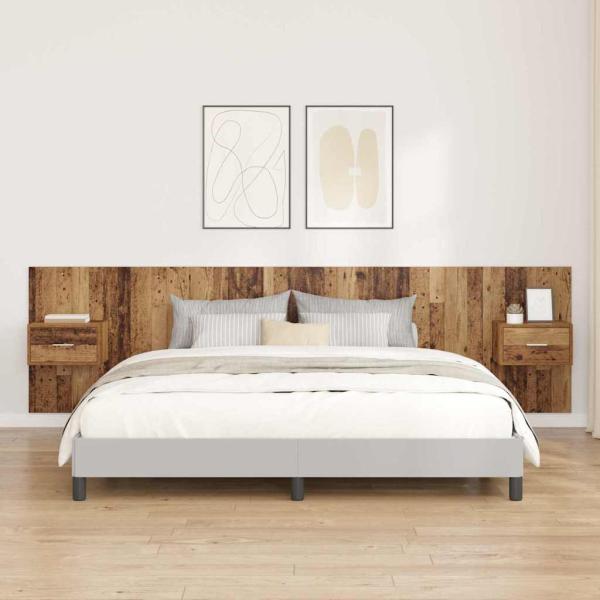 ARDEBO.de - Kopfteil mit Schrank mit Schubladen 3 pcs Altholz Holzwerkstoff