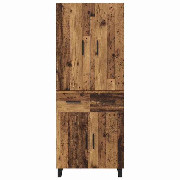 Highboard mit Schubladen 2 pcs Altholz Engineered Wood und Glas