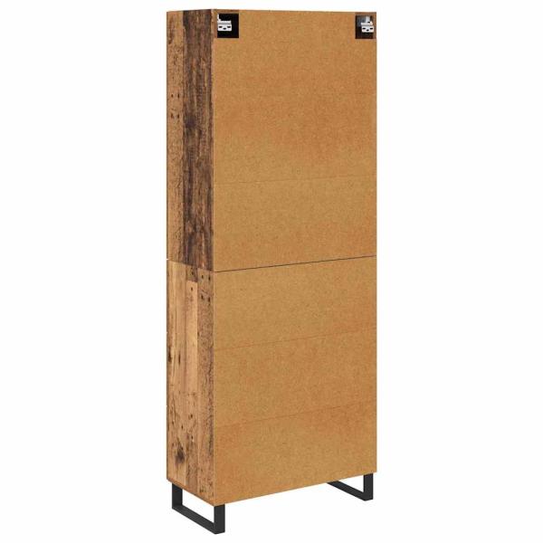 Highboard mit Schubladen 2 pcs Altholz Engineered Wood und Glas