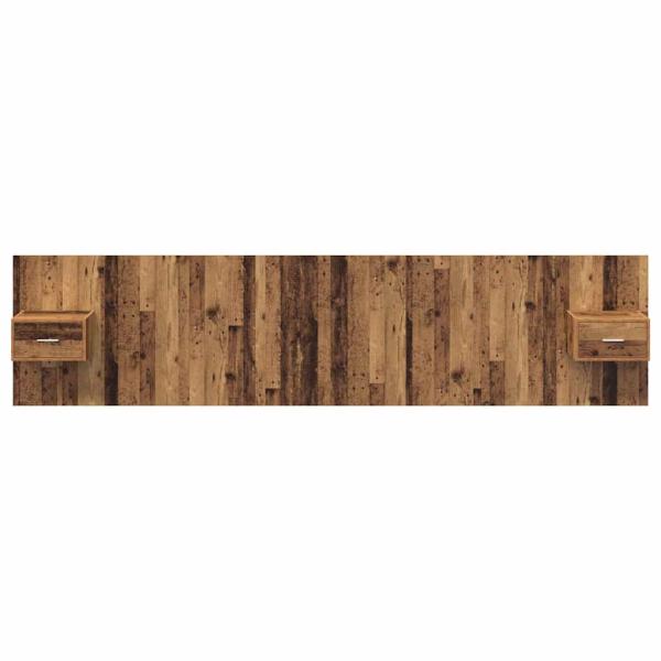 Kopfteil mit Schrank mit Schubladen 3 pcs Altholz Holzwerkstoff