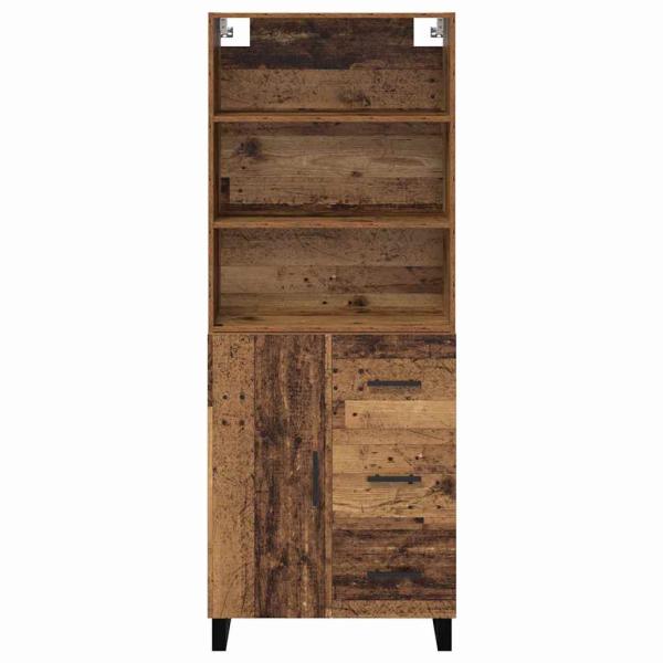 Highboard Altholz 69,5 x 34 x 180 cm Engineered Wood und Glas