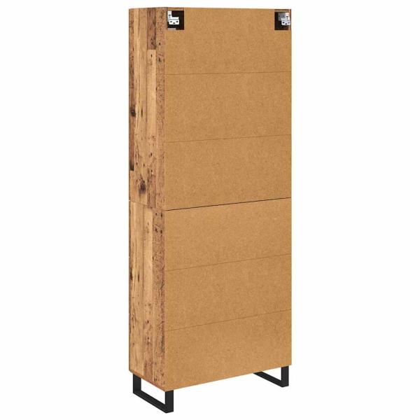 Highboard mit Schubladen 2 pcs Altholz Engineered Wood und Glas