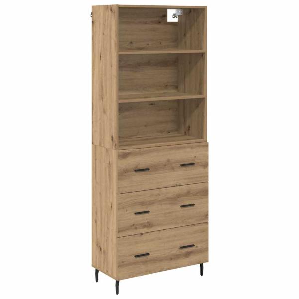 Highboard mit Schubladen Artisan-Eiche 69,5 x 34 x 180 cm