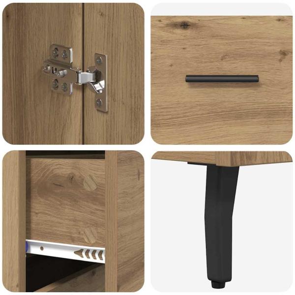 Highboard mit Schubladen Artisan-Eiche 69,5 x 34 x 180 cm