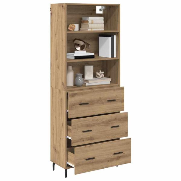 Highboard mit Schubladen Artisan-Eiche 69,5 x 34 x 180 cm