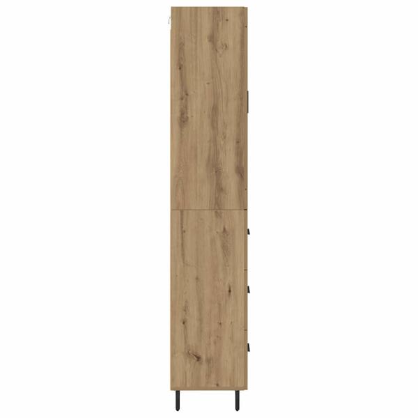Highboard 2 pcs Artisan-Eiche Engineered Wood und Glas