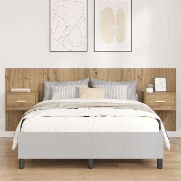 ARDEBO.de - Kopfteil mit Schrank 3 pcs Artisan-Eiche Holzwerkstoff