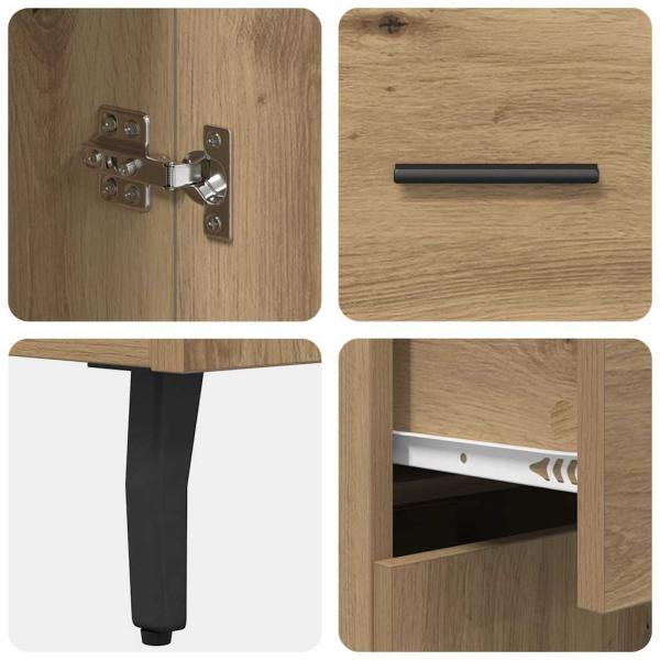 Highboard mit Schubladen Artisan-Eiche 69,5 x 34 x 180 cm