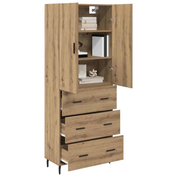 Highboard mit Schubladen Artisan-Eiche 69,5 x 34 x 180 cm