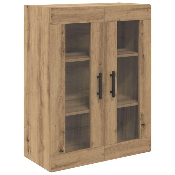 Highboard 2 pcs Artisan-Eiche Engineered Wood und Glas