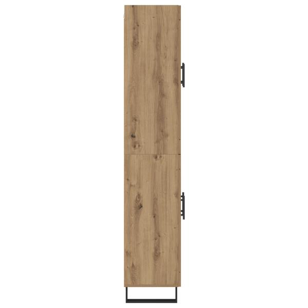 Highboard 2 pcs Artisan-Eiche Engineered Wood und Glas