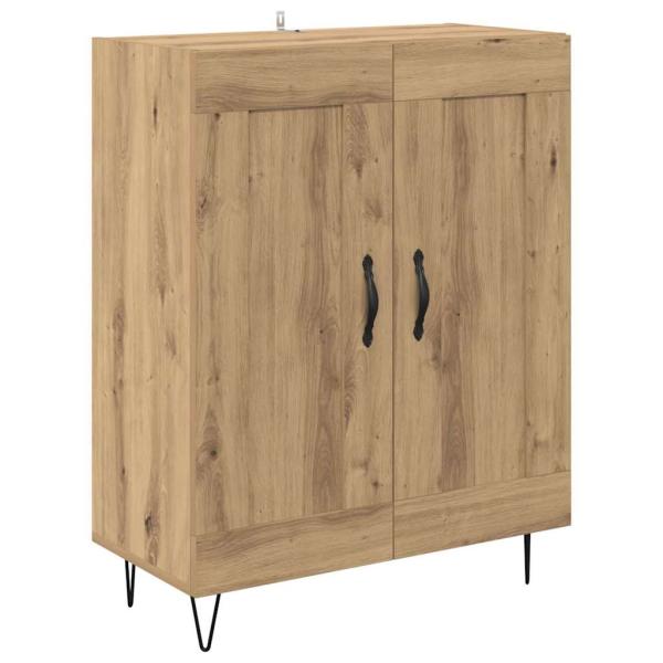Highboard 2 pcs Artisan-Eiche Engineered Wood und Glas